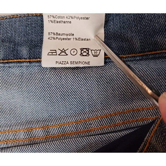 90s Y2K VINTAGE PIAZZA SEMPIONE Jeans 10 31x31.5 Straight Wide‎ Leg Mid Rise - Picture 7 of 10